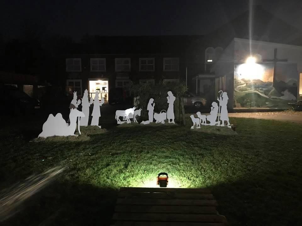 Covers donates materials to create community nativity scene