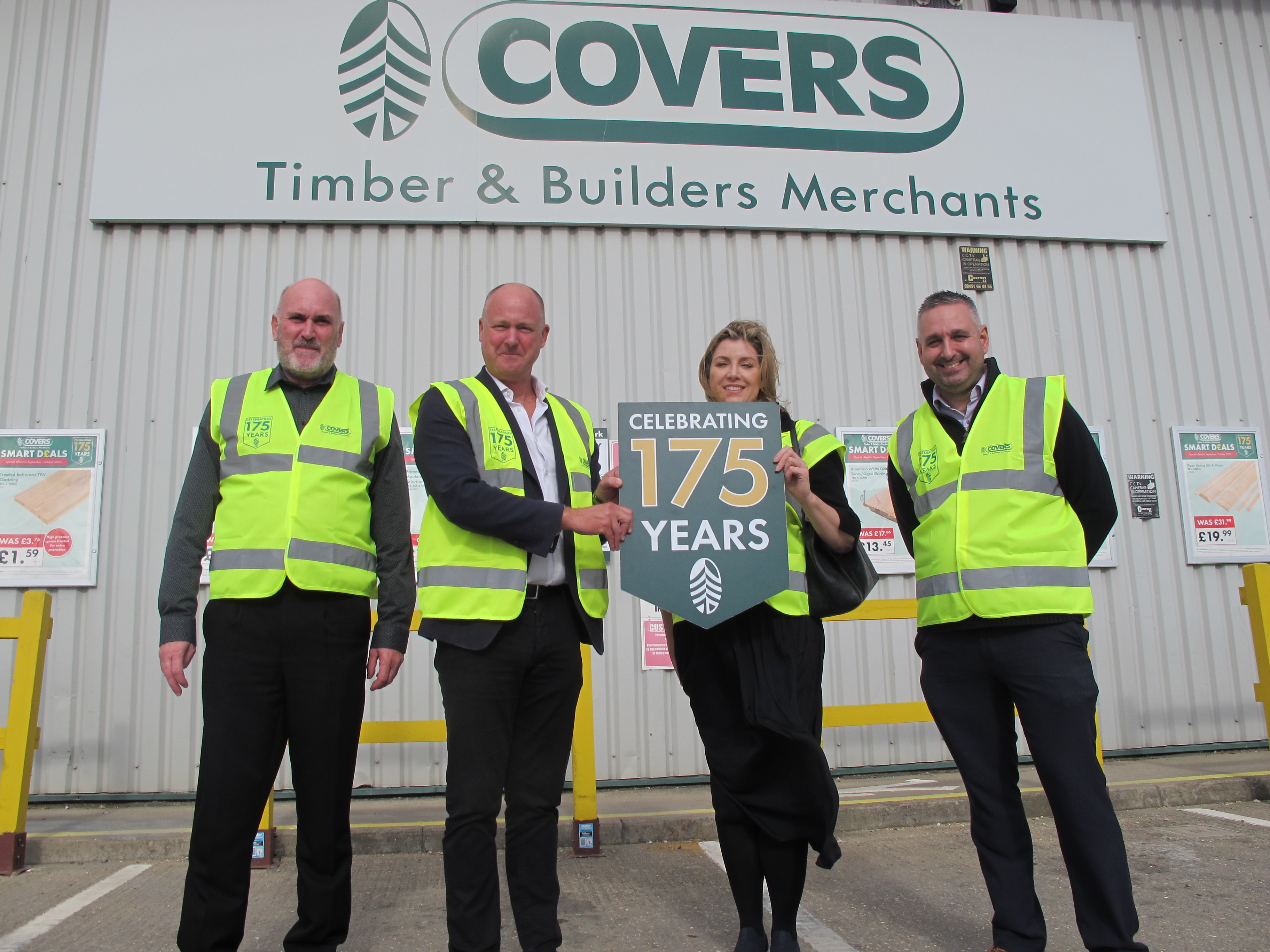 Penny Mordaunt MP visits Portsmouth builders merchant to celebrate 175th anniversary year